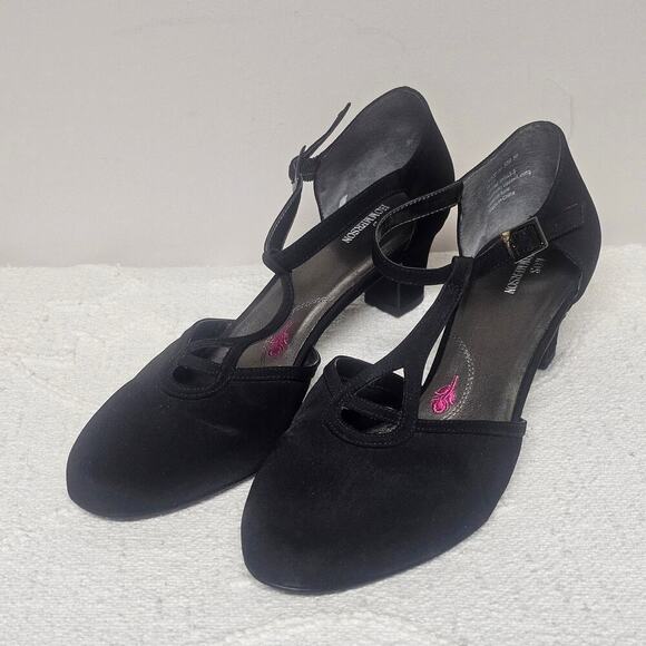 Ros Hommerson Black Heidi Retro Sandal Pin-Up Girl Heel 70s Style Size 10 Womens - Picture 3 of 9